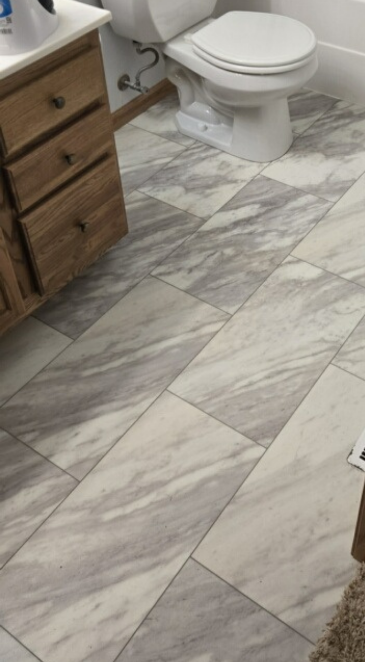 Installed tile flooring in home